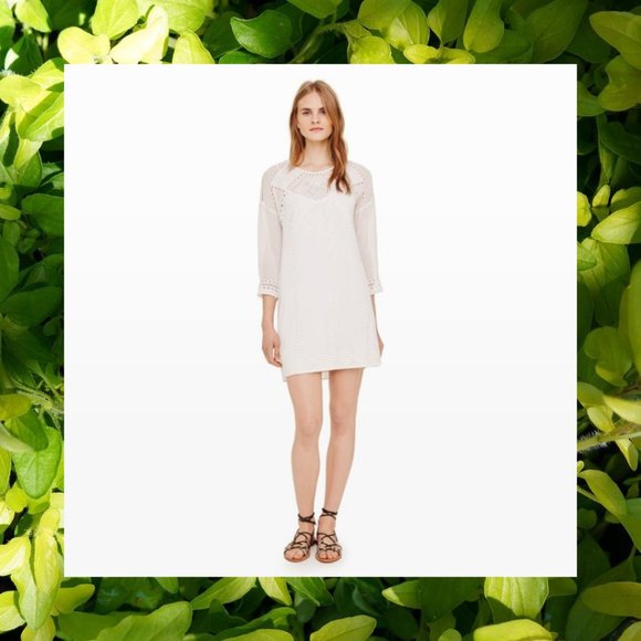 Club Monaco Dresses & Skirts - NWT CLUB MONACO Cream 100% Silk Eyelet Dress 6 S